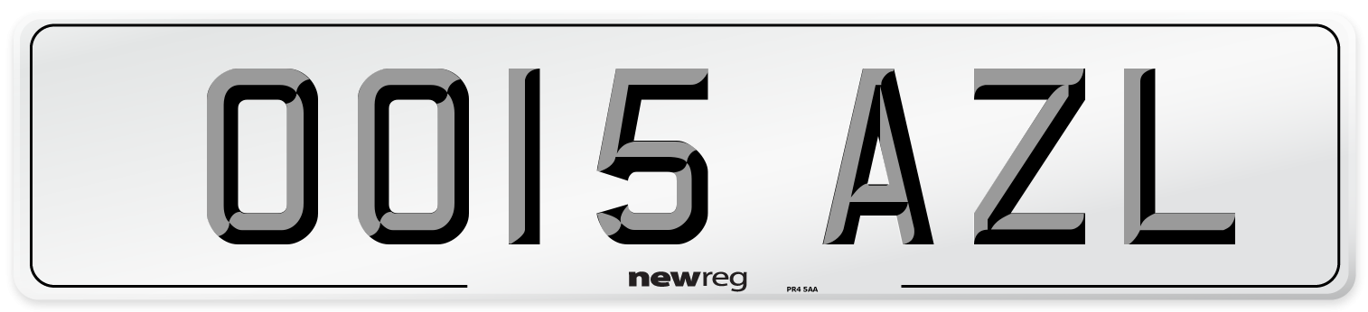 OO15 AZL Number Plate from New Reg